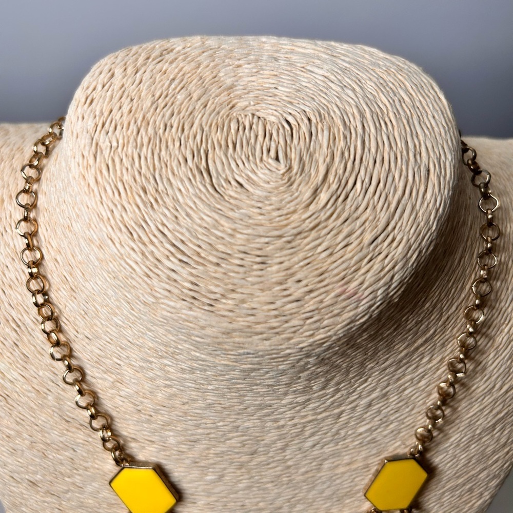 Charming Charlie multicolored statement necklace gold tone chain business casual - Picture 3 of 8